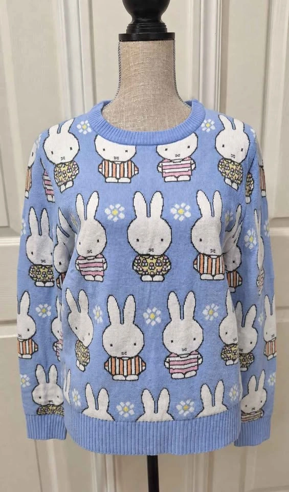 Aeropostale x Miffy Pastel Blue Bunny Graphic Knit Sweater - photo 4
