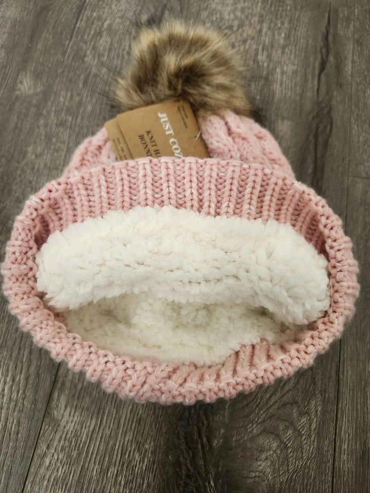 Just Cozy Pink Cable Knit Beanie NWT - photo 2
