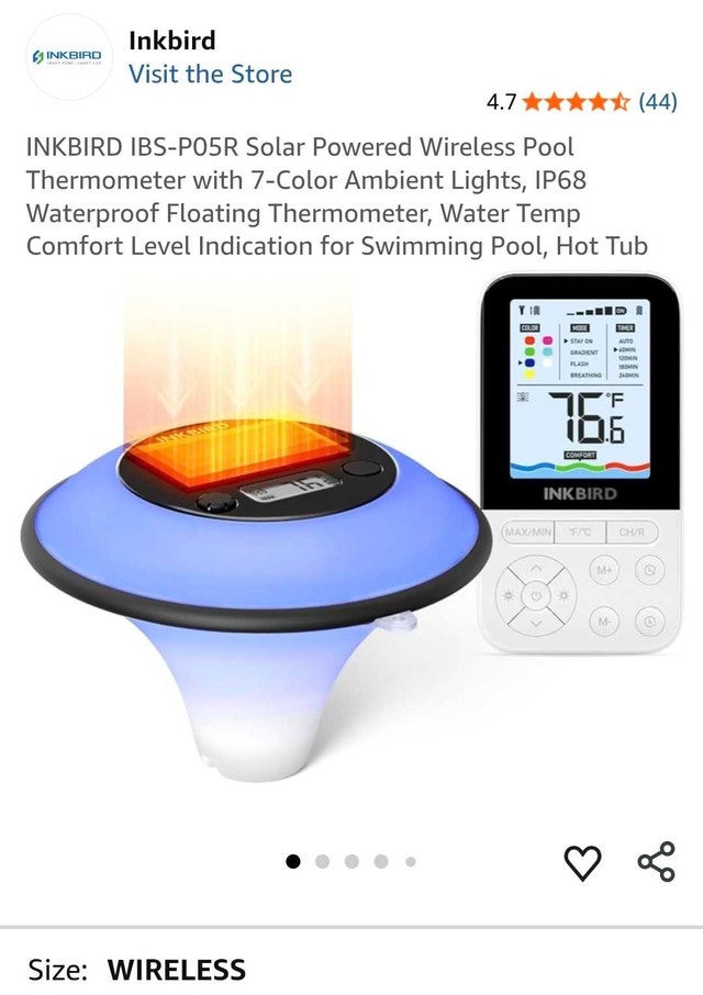 Inkbird Solar Powered Wireless Pool Thermometer