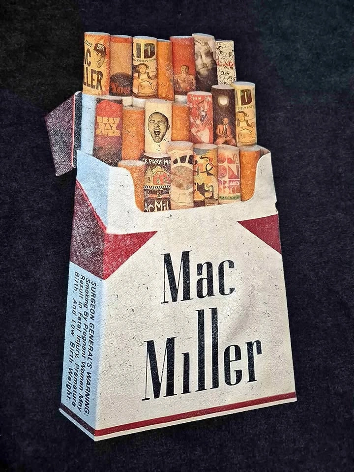 Mac Miller Cigarette Pack Oversized Washed Graphic XXL