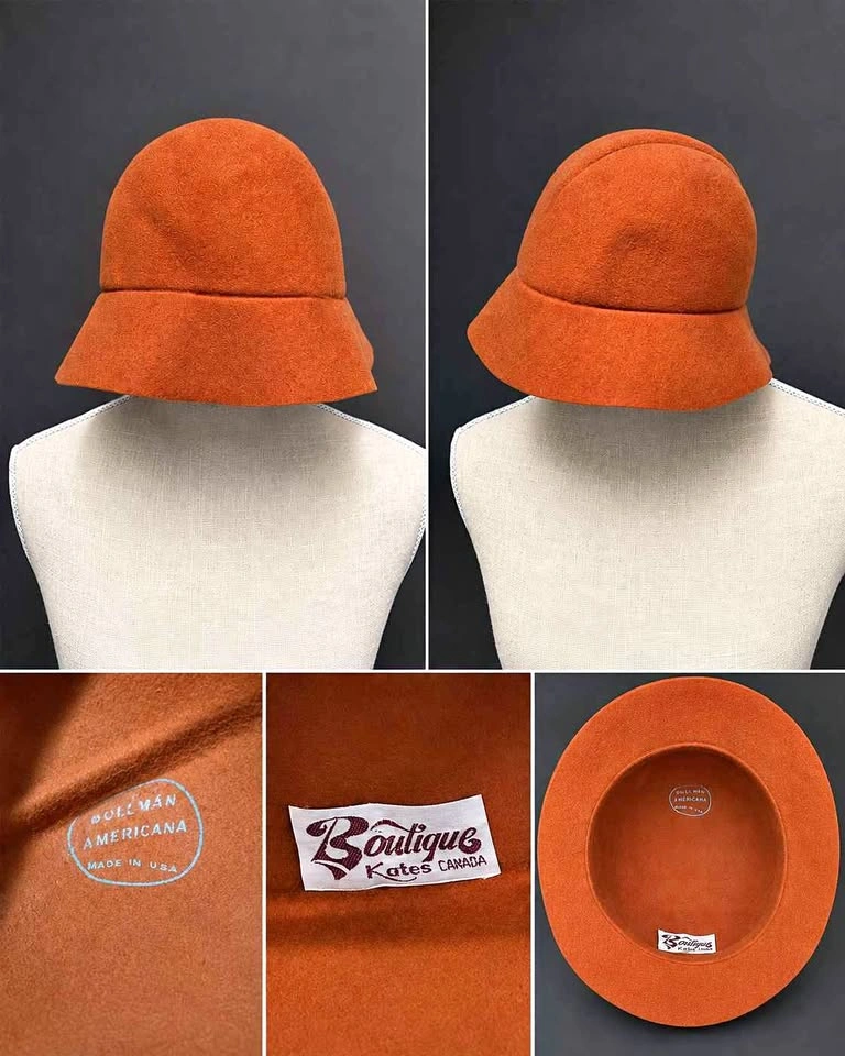 Vintage Bollman Americana wool felt cloche hat