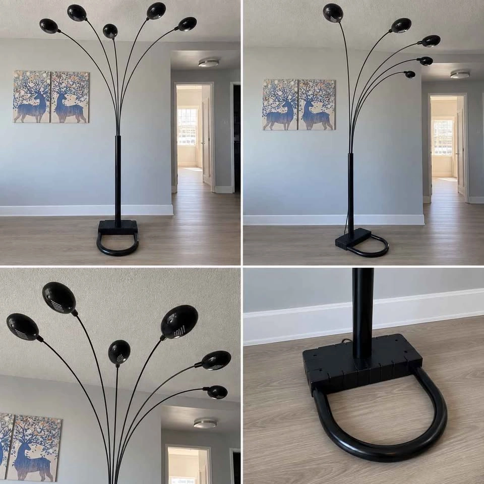 2× Black 5-Arm Arc Floor Lamp – $50 each