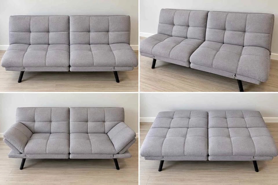 Modern Grey Convertible Sofa Bed / Futon – Excellent Condition