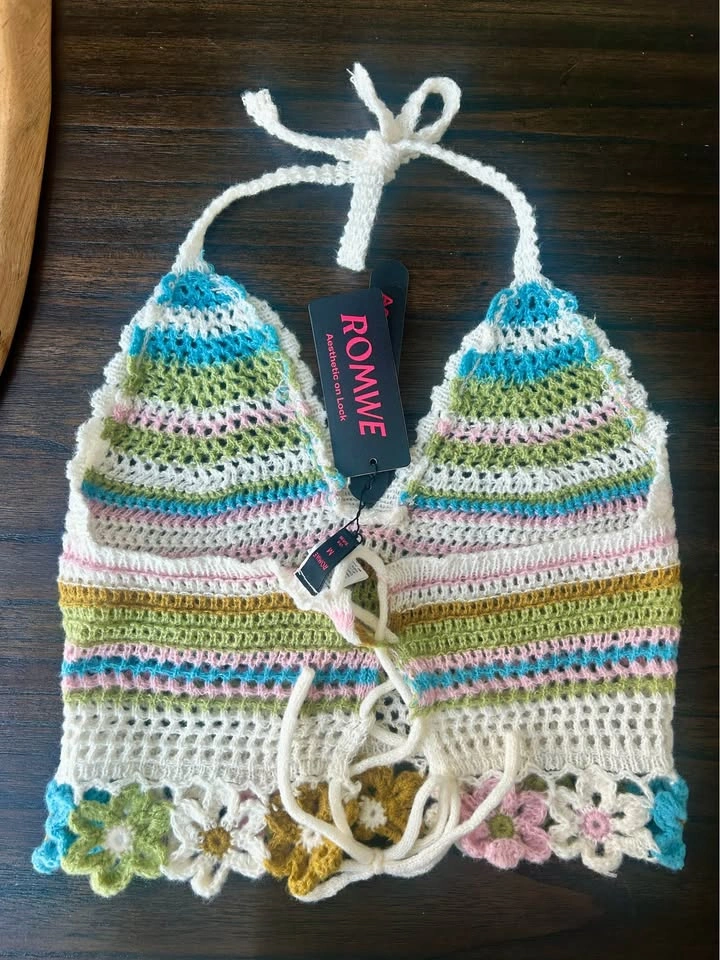Crochet Floral Halter Top – Brand New with Tags - photo 2