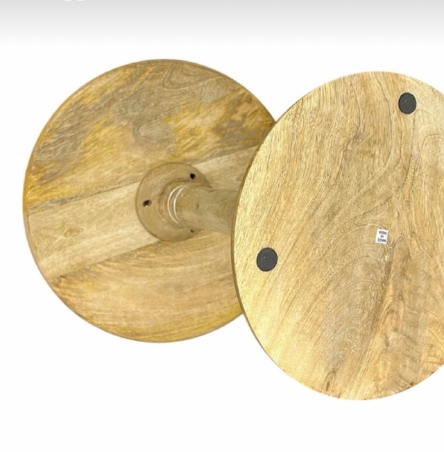 Mango Wood Floral Pedestal Stand - photo 2