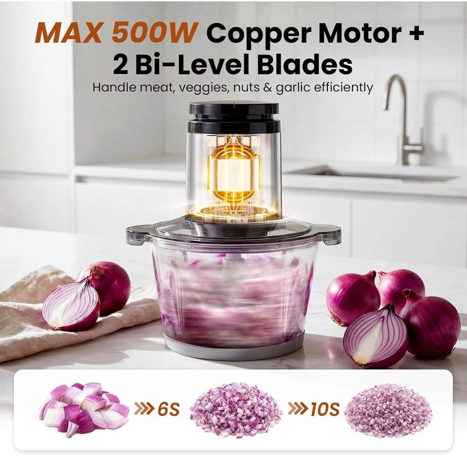 Electric Meat Grinder, Food Processor with 2 Bowls - photo 3