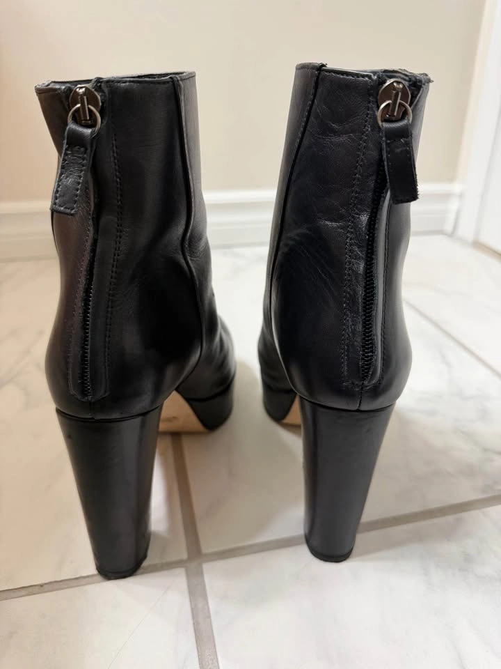 Zara women’s leather heeled boots (8) - photo 3