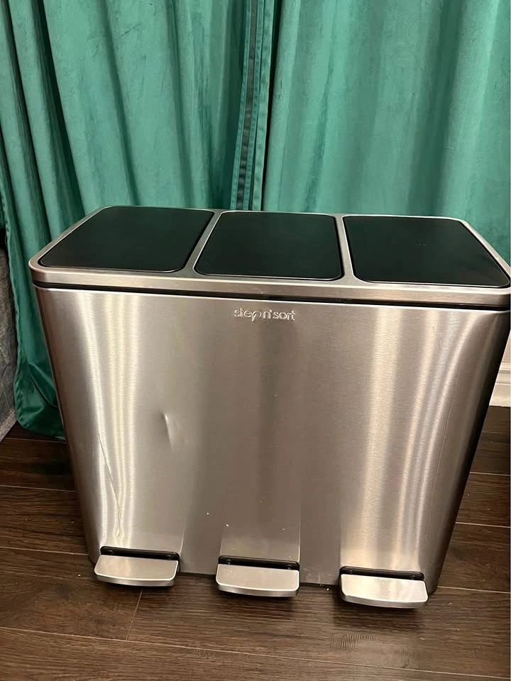 Step N' Sort 3-Compartment Trash and Recycling Bin