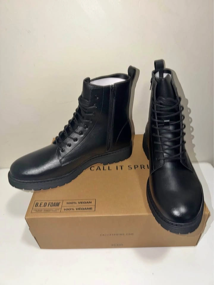 New Call It Spring Men Vegan Combat Boots. Size 11 & 12 US.