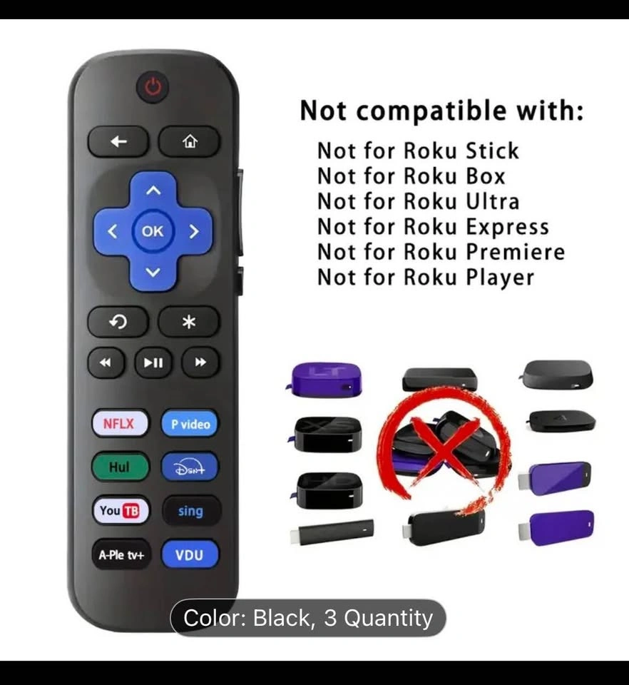 Remote Control Only Use for Roku TV Hisense/TCL/Onn/Sharp/RCA - photo 2