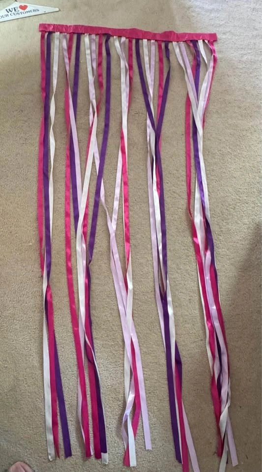 Vintage Pink & Purple Satin Ribbon Tassel Curtains (Pair) - photo 2