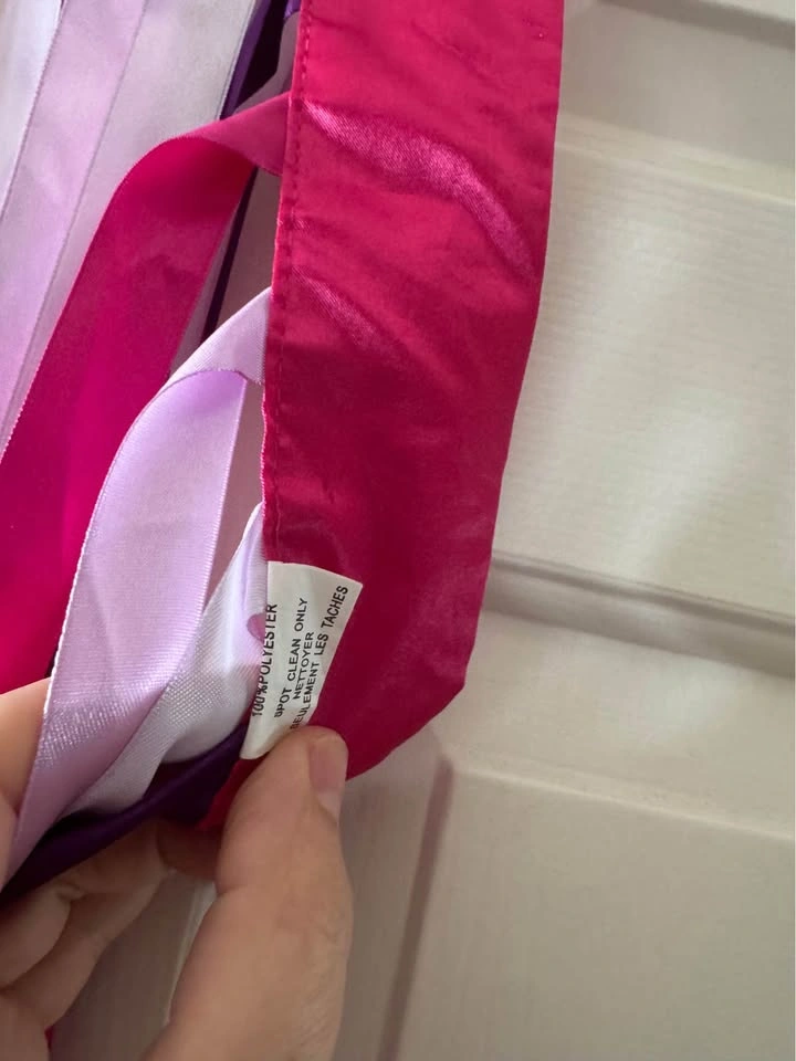 Vintage Pink & Purple Satin Ribbon Tassel Curtains (Pair) - photo 4