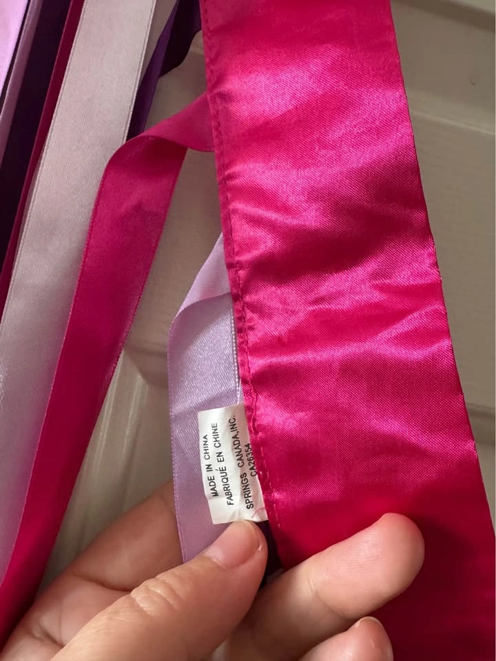 Vintage Pink & Purple Satin Ribbon Tassel Curtains (Pair) - photo 5
