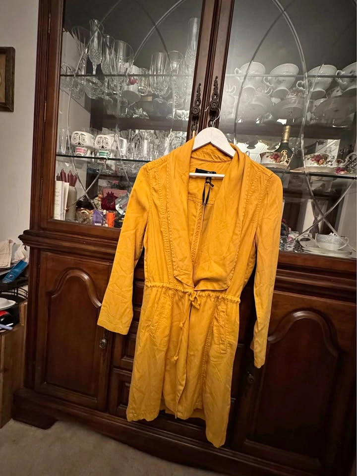 MAX jeans Mustard Yellow Lightweight Trench Coat