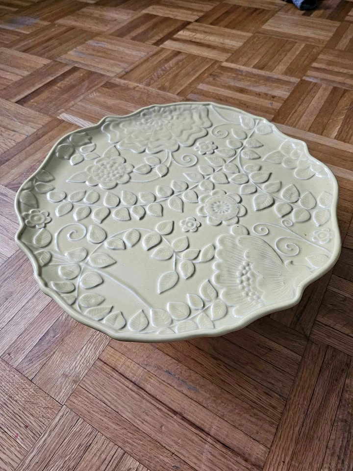 Yellow Ceramic Cake Stand