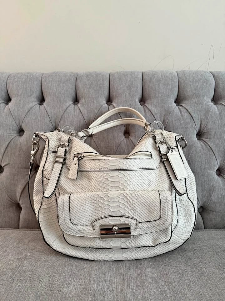 Large Coach Kristin Python Satchel