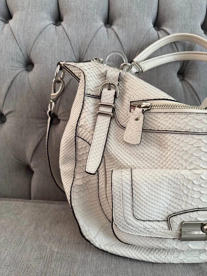 Large Coach Kristin Python Satchel - photo 3