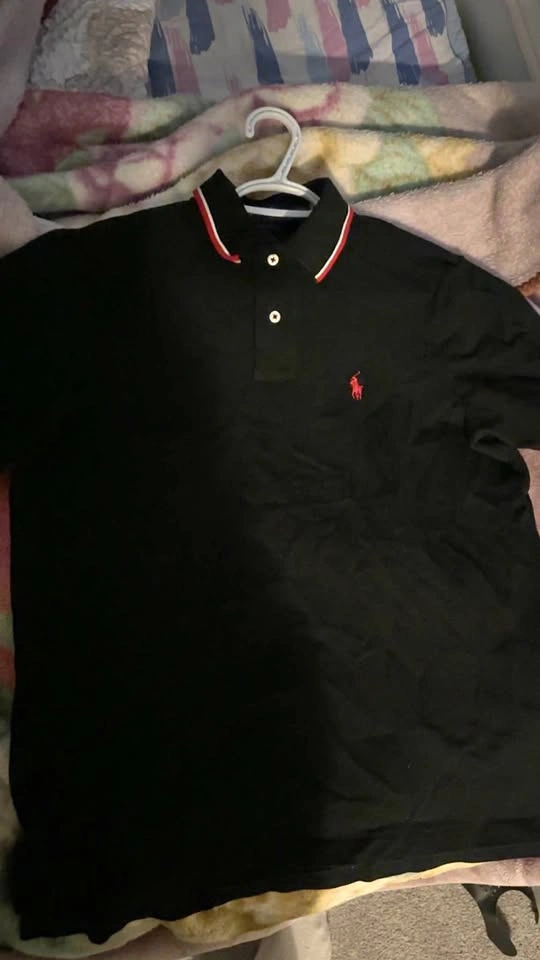 black and red polo