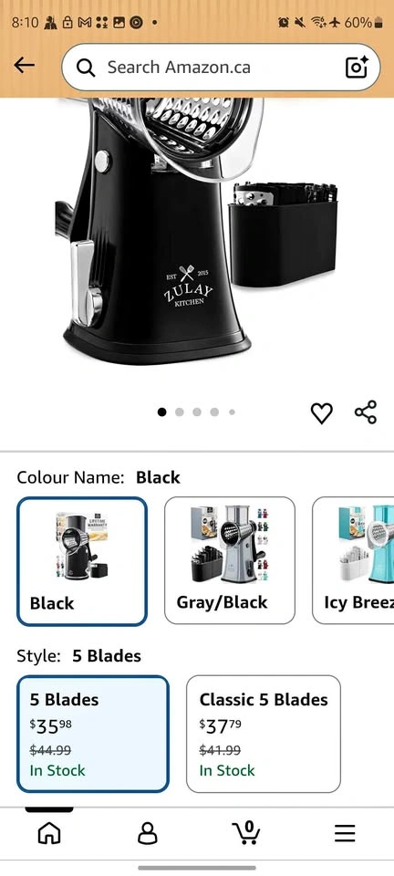 New 5-in-1 Rotary Cheese Grater & Mandoline Slicer Amazon
