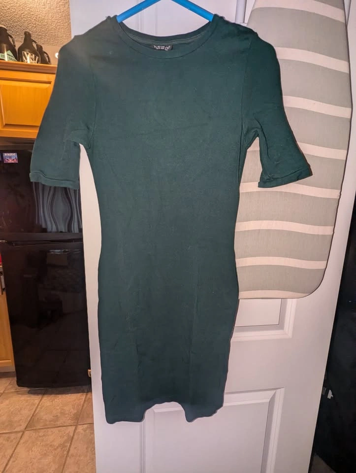 Top Shop Green/Teal Dress- Cotton Jersey Size Medium