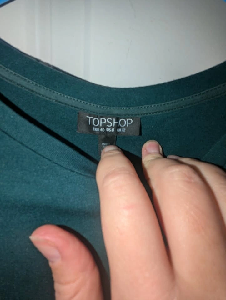 Top Shop Green/Teal Dress- Cotton Jersey Size Medium - photo 2
