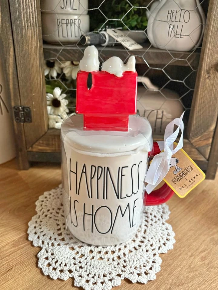 Rae Dunn Happiness Is Home Snoopy Mug