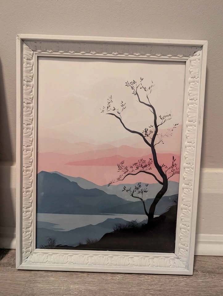 Set of 3 prints with hand painted frame (glass) - photo 2