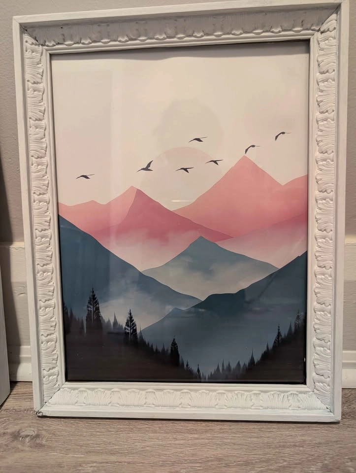 Set of 3 prints with hand painted frame (glass) - photo 3