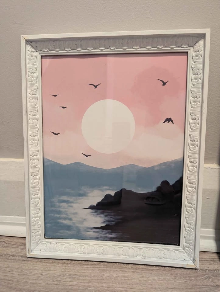 Set of 3 prints with hand painted frame (glass) - photo 4