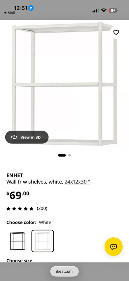 IKEA ENHET Wall Frame with Shelves