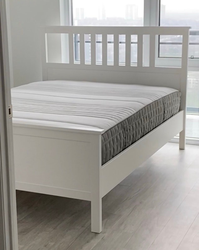 Ikea HEMNES Queen Bed Frame with mattress - photo 2