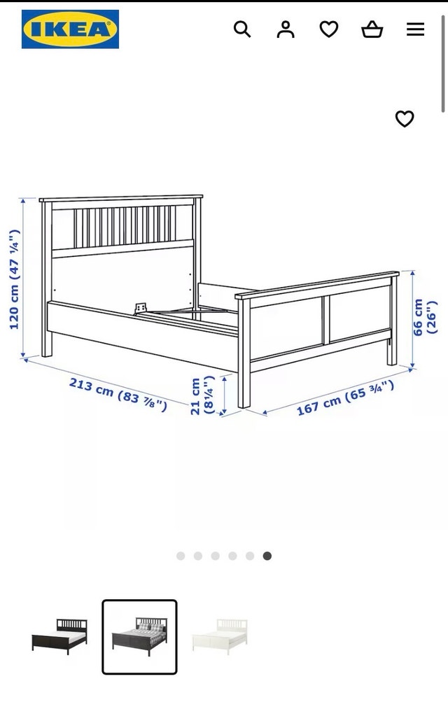 Ikea HEMNES Queen Bed Frame with mattress - photo 3