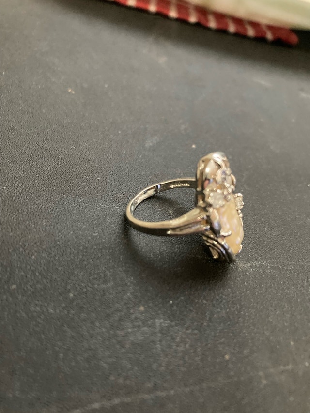 stamped white gold plated ring - photo 4