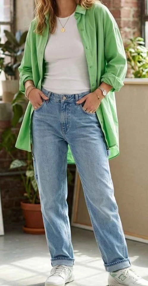 Oak + Fort Green Oversized Button-Down Shirt - Size M (Fits L) - photo 2