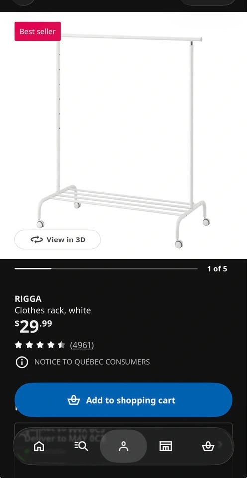 IKEA RIGGA Clothes Rack and SKUBB Hanging Organizer - photo 2