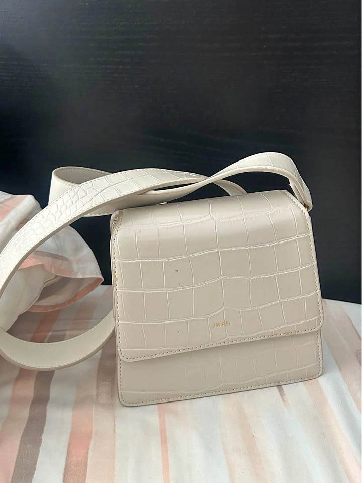 JW PEI Croc-Embossed Shoulder Bag