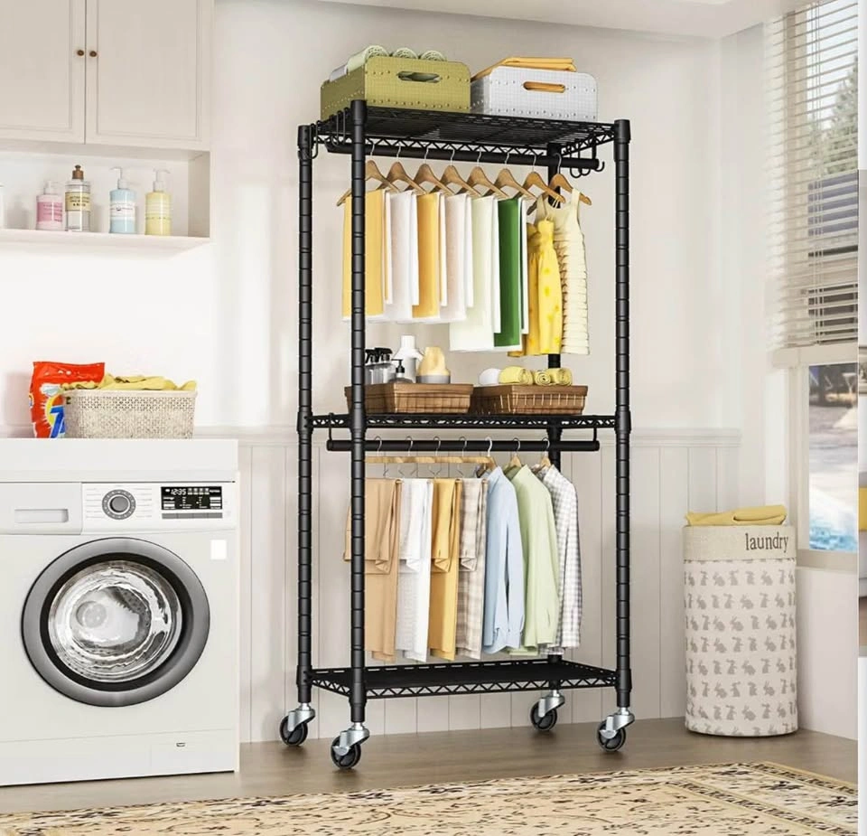 New in Box Rolling Clothes Rack 23.6'' W x 14'' D x 78.5'' H - photo 2