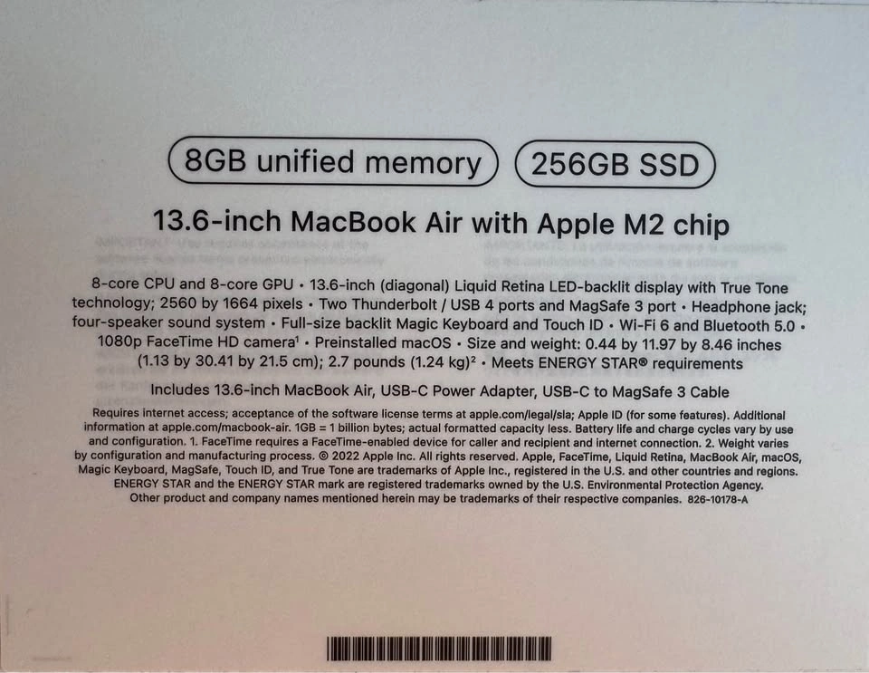 Apple MacBook Air 13.6" M2 Chip 8GB RAM 256GB SSD - photo 4