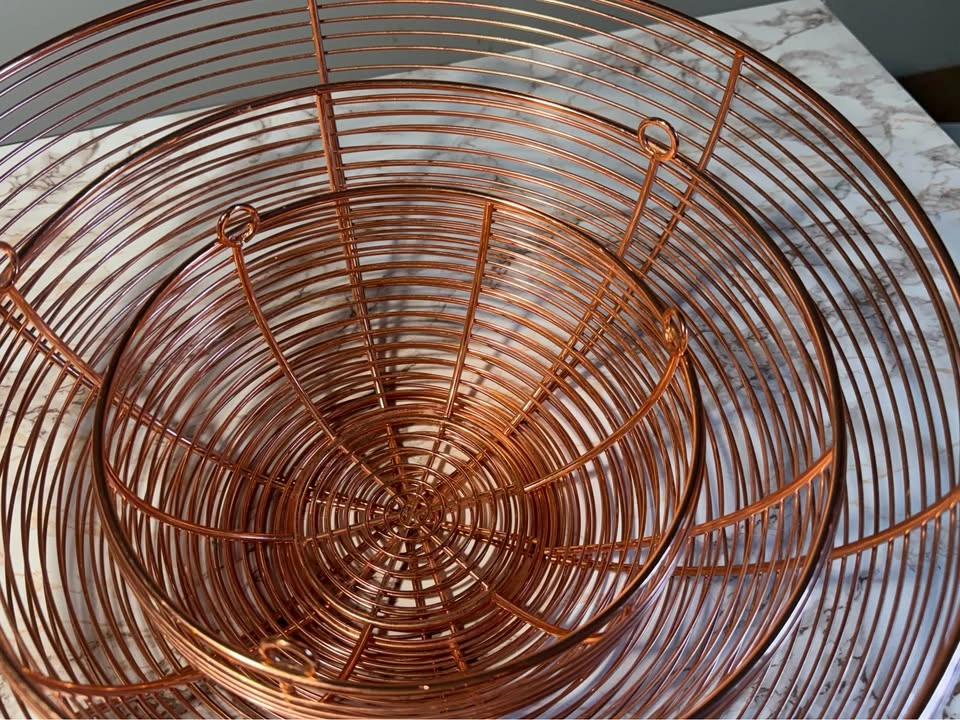 3 Piece Fruit Basket Set, Copper Finished - photo 2