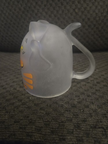 Rare Garfield Frosted Plastic Mug Wash Cup with Cat Tail Handle - photo 2