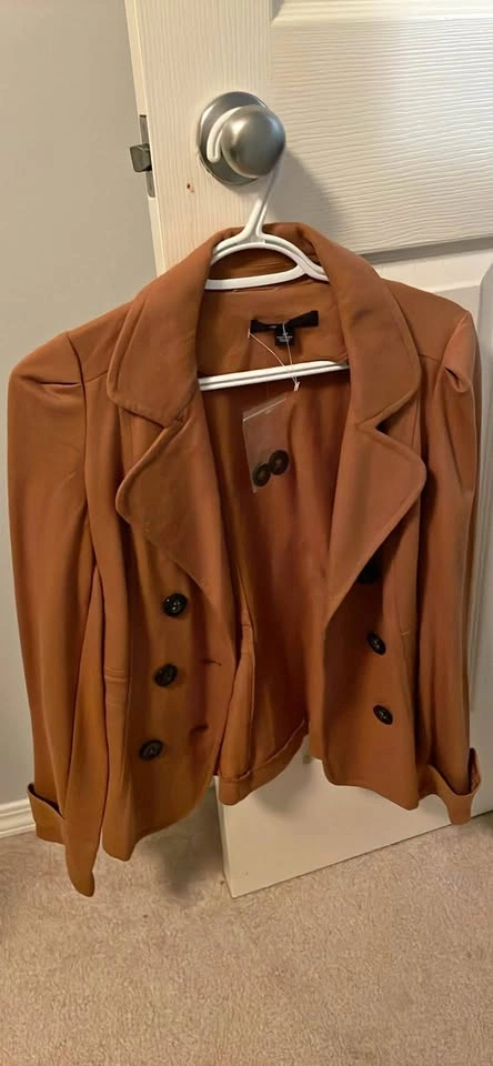 Forever 21 Camel Double-Breasted Blazer - Size Small
