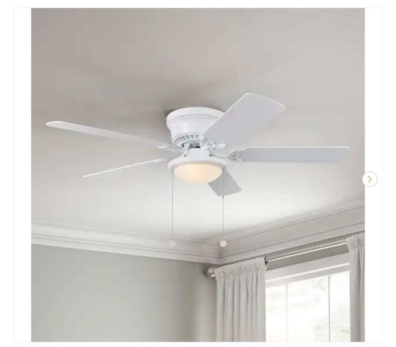 Hampton Bay Hugger 52 in. LED Indoor White Ceiling Fan - New