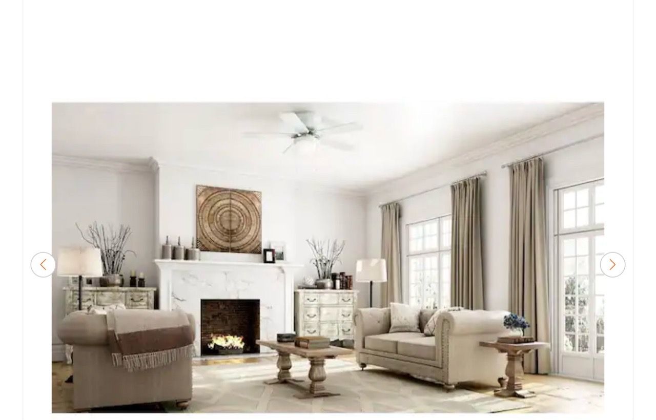 Hampton Bay Hugger 52 in. LED Indoor White Ceiling Fan - New - photo 2