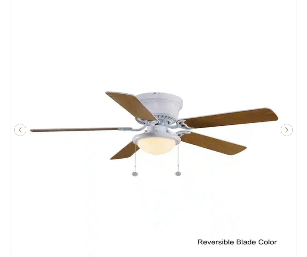 Hampton Bay Hugger 52 in. LED Indoor White Ceiling Fan - New - photo 3