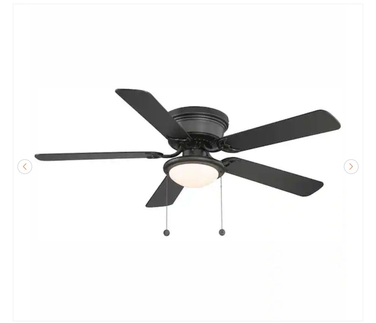 Hampton Bay Hugger 52 in. LED Indoor Black Ceiling Fan - photo 3