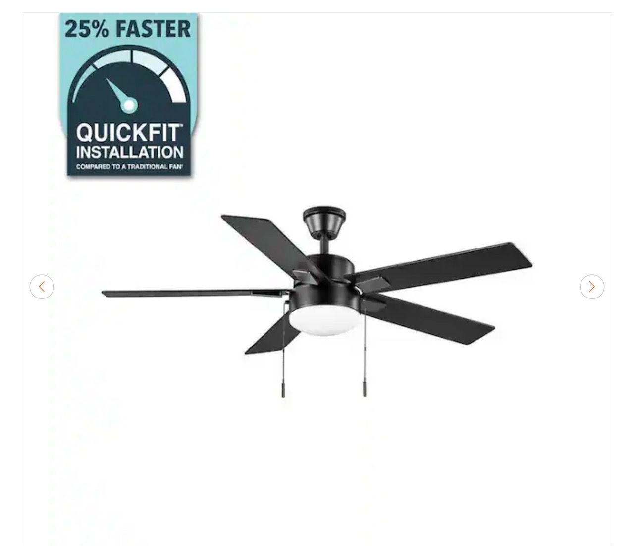 Hampton Bay 52 in. Corwin Indoor/Outdoor Matte Black LED Ceiling - photo 2