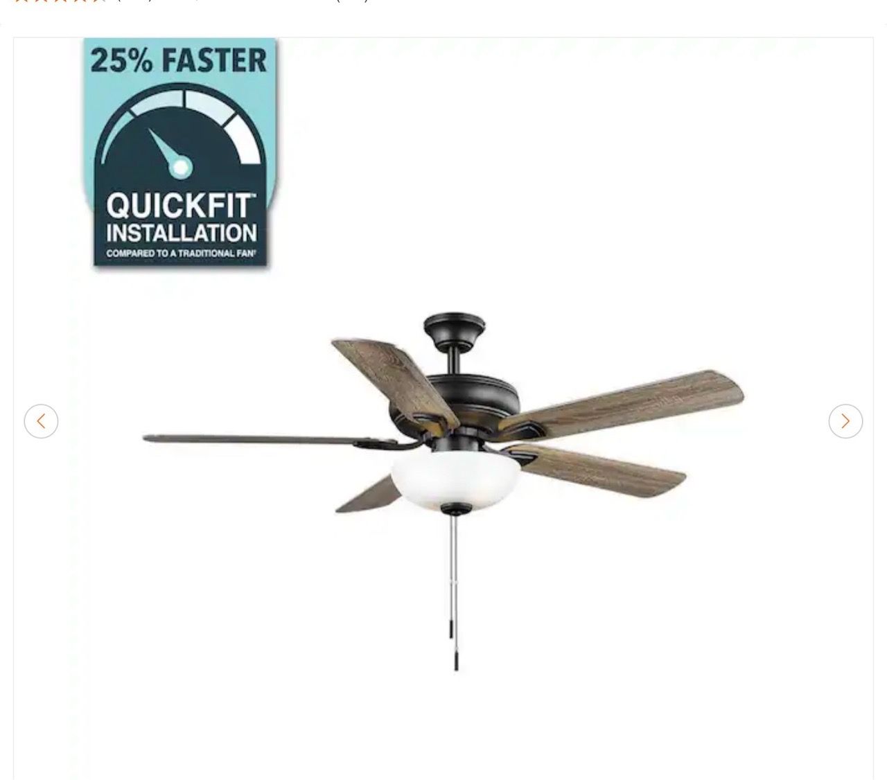 Hampton Bay Rothley II 52 in. LED Ceiling Fan - New