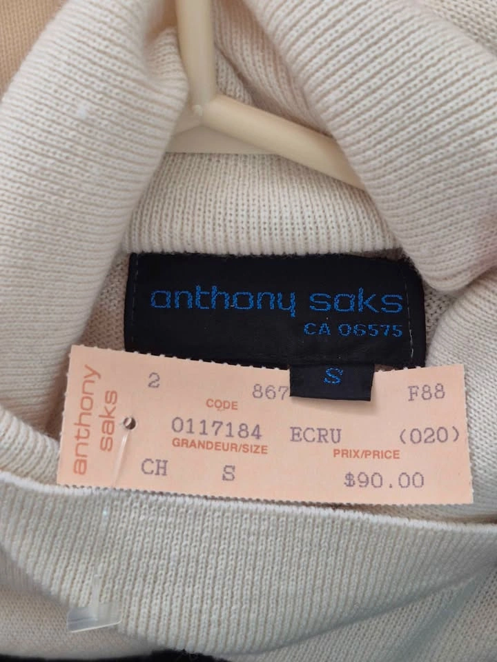 Vintage Anthony Saks Turtleneck Knit Sweater - NWT - Size S - photo 4