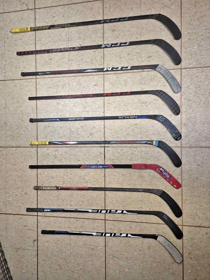 High-End Used Left-Handed Hockey Sticks (CCM, Bauer, True)