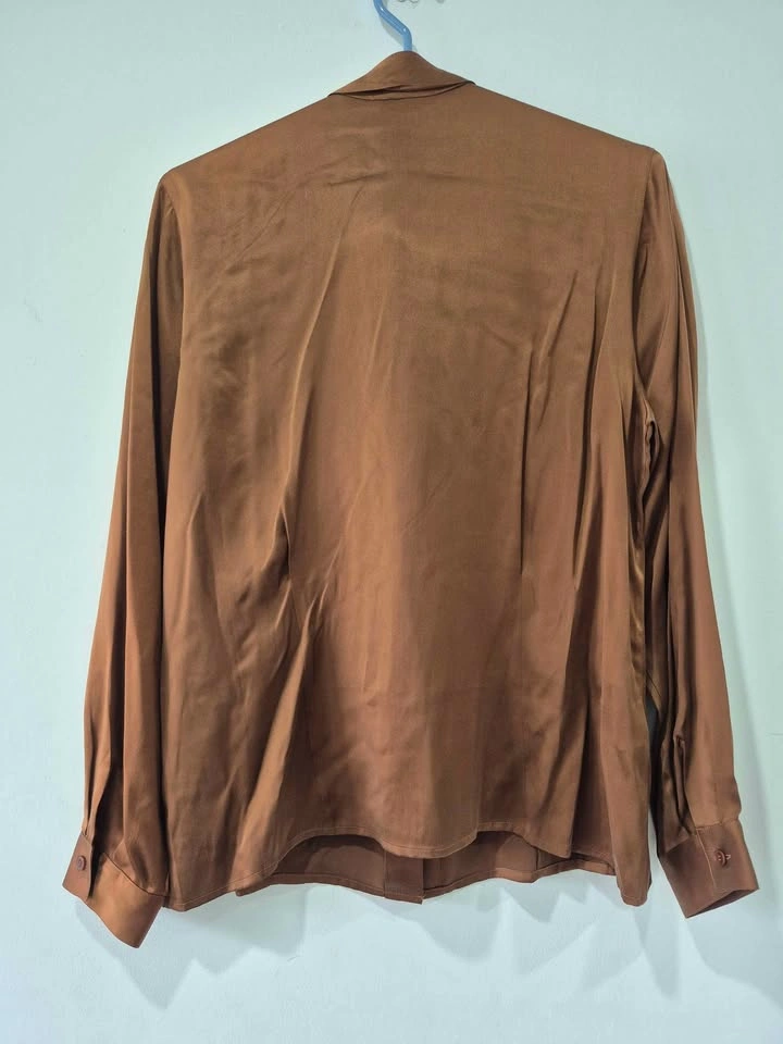 Jones New York Petite 100% Silk Tie Neck Bow Blouse - photo 4
